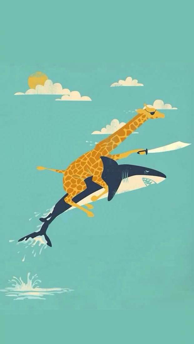 I be the giraffe pirate riding tickles the shark! Blank Meme Template
