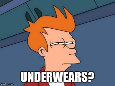Futurama Fry Meme | UNDERWEARS? | image tagged in memes,futurama fry | made w/ Imgflip meme maker