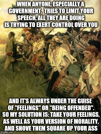 WHEN ANYONE, ESPECIALLY A GOVERNMENT,  TRIES TO LIMIT YOUR SPEECH, ALL THEY ARE DOING IS TRYING TO EXERT CONTROL OVER YOU AND IT'S ALWAYS UN | image tagged in freedom | made w/ Imgflip meme maker
