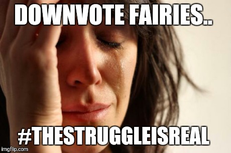 First World Problems | DOWNVOTE FAIRIES.. #THESTRUGGLEISREAL | image tagged in memes,first world problems | made w/ Imgflip meme maker