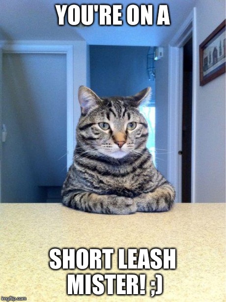 take a set | YOU'RE ON A SHORT LEASH MISTER! ;) | image tagged in take a set | made w/ Imgflip meme maker