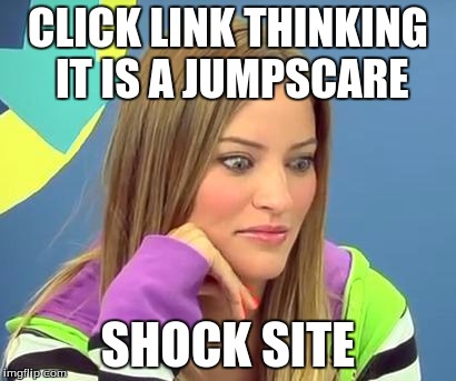 CLICK LINK THINKING IT IS A JUMPSCARE SHOCK SITE | image tagged in internet realization | made w/ Imgflip meme maker