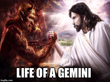 LIFE OF A GEMINI | image tagged in memes | made w/ Imgflip meme maker