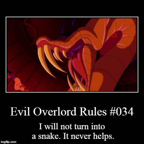 Rules 034 | image tagged in funny,demotivationals,evil overlord rules | made w/ Imgflip demotivational maker