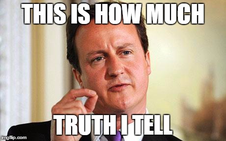 David Cameron  | THIS IS HOW MUCH TRUTH I TELL | image tagged in david cameron | made w/ Imgflip meme maker