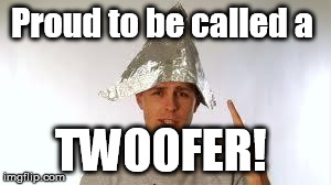 tin hat guy | Proud to be called a TWOOFER! | image tagged in tin hat guy | made w/ Imgflip meme maker