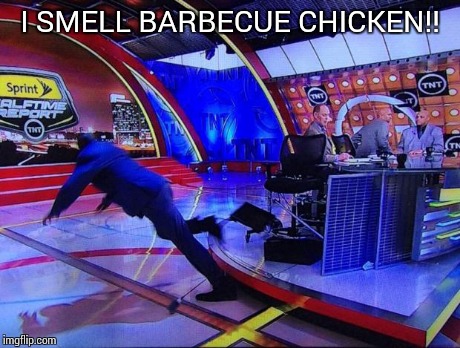 Shaq | I SMELL BARBECUE CHICKEN!! | image tagged in shaq | made w/ Imgflip meme maker