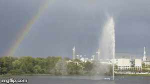 The rainbow comes closer. | image tagged in gifs,hamburg,rainbow | made w/ Imgflip images-to-gif maker