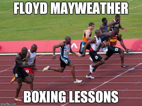 FLOYD MAYWEATHER BOXING LESSONS | image tagged in maypac,floyd mayweather,manny pacquio,pacman,boxing,sports | made w/ Imgflip meme maker