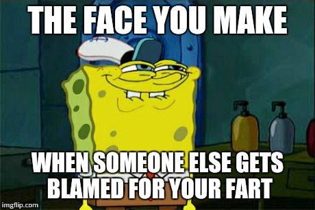 Don't You Squidward | THE FACE YOU MAKE WHEN SOMEONE ELSE GETS BLAMED FOR YOUR FART | image tagged in memes,dont you squidward | made w/ Imgflip meme maker