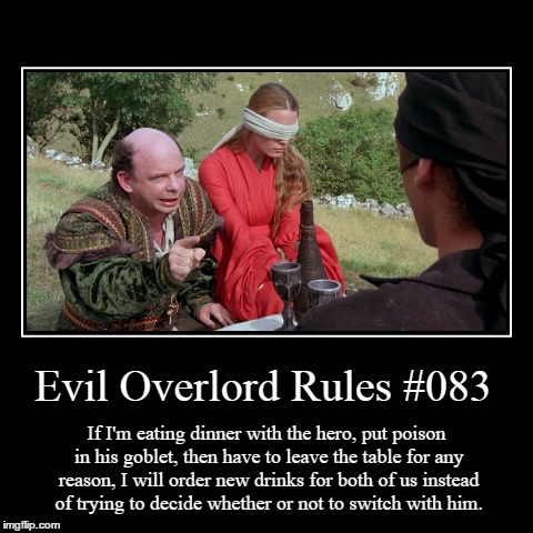 Rules 083 | image tagged in funny,demotivationals,evil overlord rules | made w/ Imgflip demotivational maker