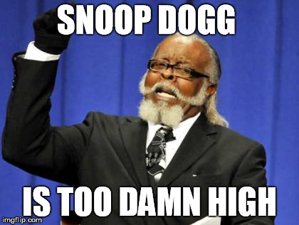 Too Damn High Meme | SNOOP DOGG IS TOO DAMN HIGH | image tagged in memes,too damn high | made w/ Imgflip meme maker