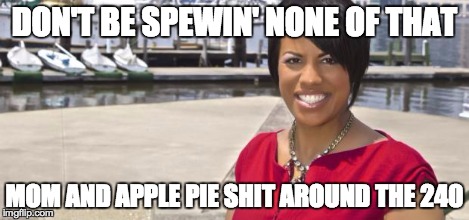 Baltimore Harbor | DON'T BE SPEWIN' NONE OF THAT MOM AND APPLE PIE SHIT AROUND THE 240 | image tagged in baltimore harbor | made w/ Imgflip meme maker