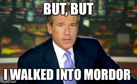 Brian Williams Was There Meme | BUT, BUT I WALKED INTO MORDOR | image tagged in memes,brian williams was there | made w/ Imgflip meme maker