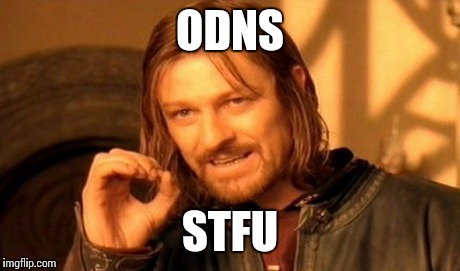 One Does Not Simply Meme | ODNS STFU | image tagged in memes,one does not simply | made w/ Imgflip meme maker