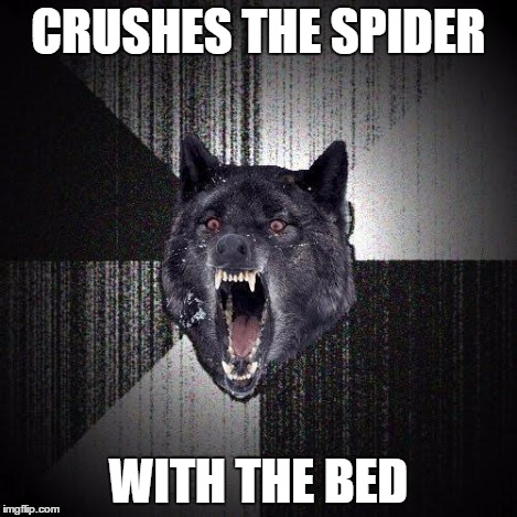 CRUSHES THE SPIDER WITH THE BED | made w/ Imgflip meme maker