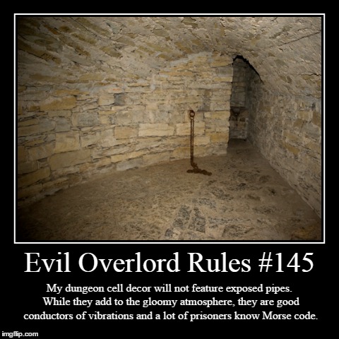 Rules 145 | image tagged in funny,demotivationals,evil overlord rules | made w/ Imgflip demotivational maker