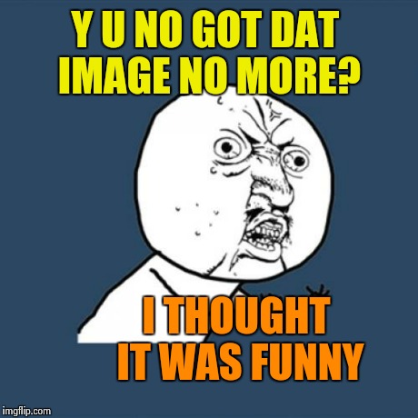 Y U No Meme | Y U NO GOT DAT IMAGE NO MORE? I THOUGHT IT WAS FUNNY | image tagged in memes,y u no | made w/ Imgflip meme maker