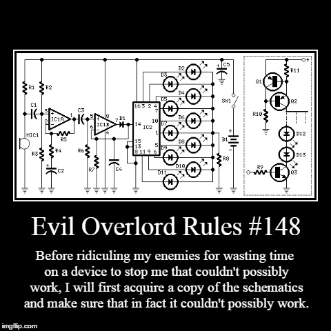 Rules 148 | image tagged in funny,demotivationals,evil overlord rules | made w/ Imgflip demotivational maker
