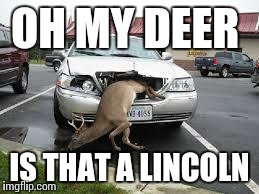 DEERSLAYER | OH MY DEER IS THAT A LINCOLN | image tagged in deerslayer | made w/ Imgflip meme maker
