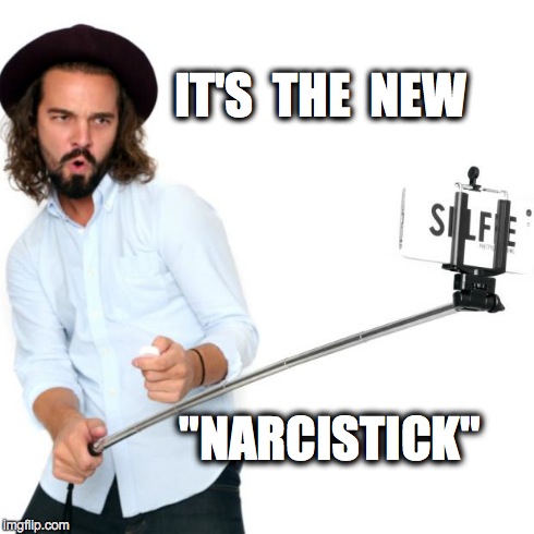 IT'S  THE  NEW "NARCISTICK" | image tagged in narcistick,iphone,comedy,selfies | made w/ Imgflip meme maker