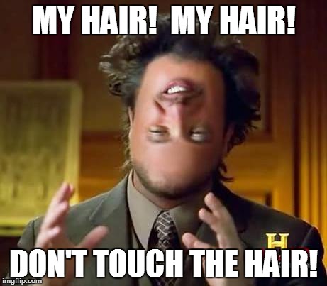 Aliens | MY HAIR!  MY HAIR! DON'T TOUCH THE HAIR! | image tagged in aliens | made w/ Imgflip meme maker