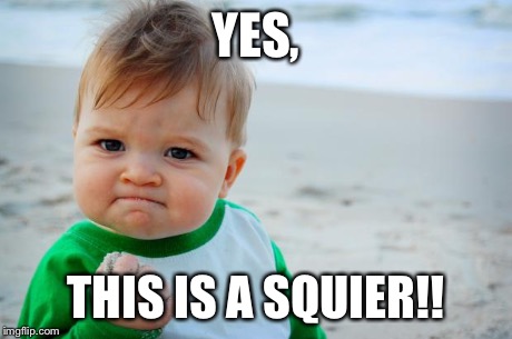 Succes Kid Beach | YES, THIS IS A SQUIER!! | image tagged in succes kid beach | made w/ Imgflip meme maker