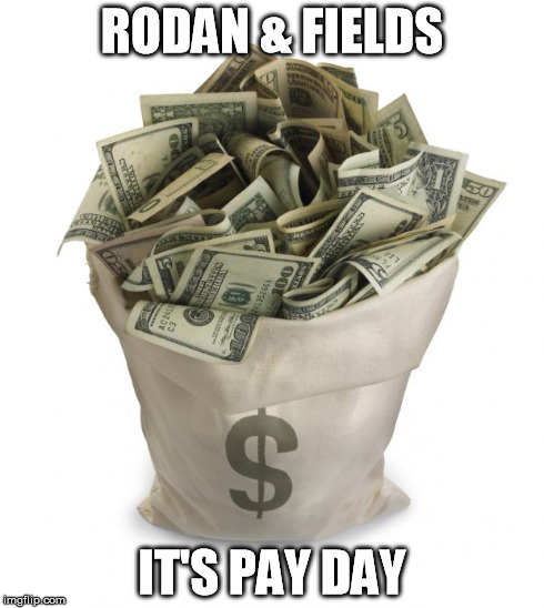 Bag of money | RODAN & FIELDS IT'S PAY DAY | image tagged in bag of money | made w/ Imgflip meme maker