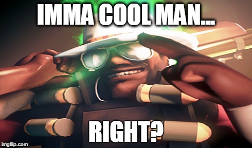 Trying to be cool | IMMA COOL MAN... RIGHT? | image tagged in cool guy | made w/ Imgflip meme maker
