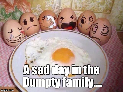 A sad day in the Dumpty family.... | image tagged in eggs | made w/ Imgflip meme maker