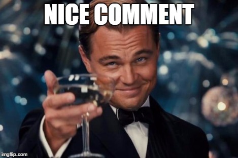 Leonardo Dicaprio Cheers Meme | NICE COMMENT | image tagged in memes,leonardo dicaprio cheers | made w/ Imgflip meme maker