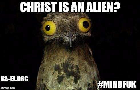 Weird Stuff I Do Potoo | CHRIST IS AN ALIEN? RA-EL.ORG #MINDFUK | image tagged in memes,weird stuff i do potoo | made w/ Imgflip meme maker