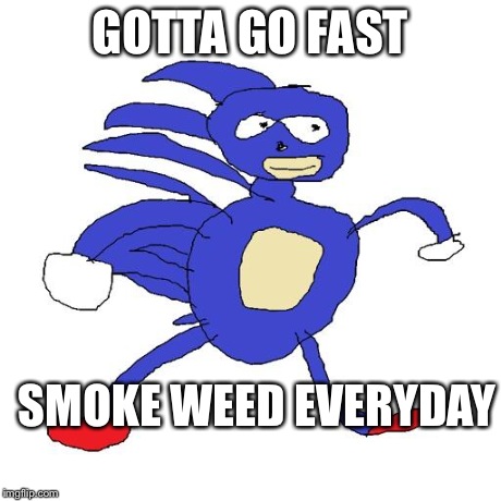 Sanic | GOTTA GO FAST SMOKE WEED EVERYDAY | image tagged in sanic | made w/ Imgflip meme maker