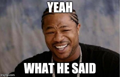 Yo Dawg Heard You Meme | YEAH WHAT HE SAID | image tagged in memes,yo dawg heard you | made w/ Imgflip meme maker