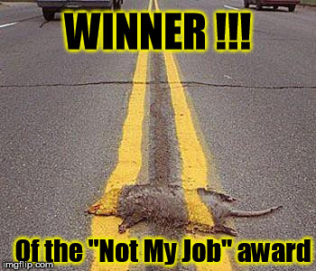 Not My Job | WINNER !!! Of the "Not My Job" award | image tagged in not my job | made w/ Imgflip meme maker