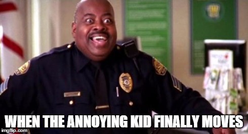 WHEN THE ANNOYING KID FINALLY MOVES | image tagged in feelgood powell | made w/ Imgflip meme maker