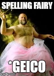 Spelling Fairy | *GEICO | image tagged in spelling fairy | made w/ Imgflip meme maker