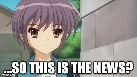 Nagato Blank Stare | ...SO THIS IS THE NEWS? | image tagged in nagato blank stare | made w/ Imgflip meme maker