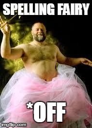 Spelling Fairy | *OFF | image tagged in spelling fairy | made w/ Imgflip meme maker