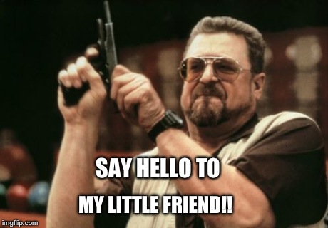 Am I The Only One Around Here Meme | SAY HELLO TO MY LITTLE FRIEND!! | image tagged in memes,am i the only one around here | made w/ Imgflip meme maker