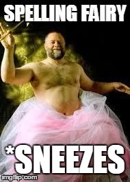 Spelling Fairy | *SNEEZES | image tagged in spelling fairy | made w/ Imgflip meme maker