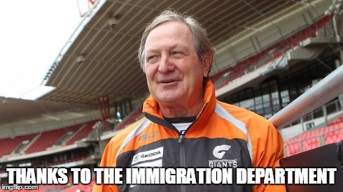 THANKS TO THE IMMIGRATION DEPARTMENT | made w/ Imgflip meme maker