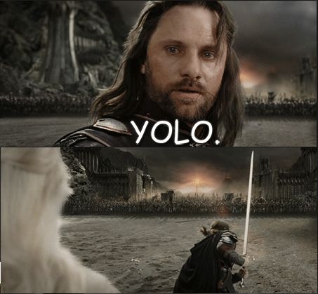 Aragorn goes full YOLO Blank Meme Template