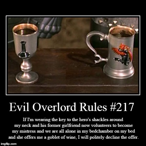 Rules 217 | image tagged in funny,demotivationals,evil overlord rules | made w/ Imgflip demotivational maker