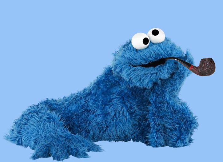 High Quality Cookie Monster Smokes Pipe Blank Meme Template