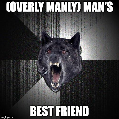 Insanity Wolf | (OVERLY MANLY) MAN'S BEST FRIEND | image tagged in memes,insanity wolf | made w/ Imgflip meme maker