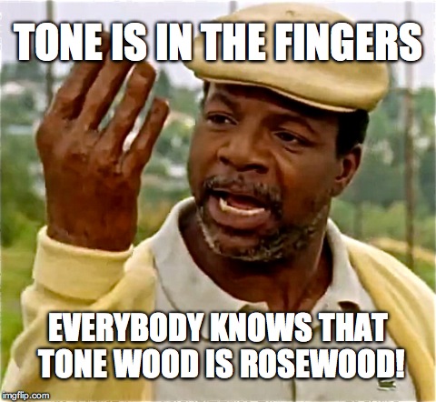 TONE IS IN THE FINGERS EVERYBODY KNOWS THAT TONE WOOD IS ROSEWOOD! | made w/ Imgflip meme maker