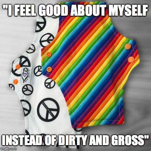 Scarlet Eve Rainbow Pad | "I FEEL GOOD ABOUT MYSELF INSTEAD OF DIRTY AND GROSS" | image tagged in rainbow,scarleteve,clothpad,clothpads,peace,feelgood | made w/ Imgflip meme maker