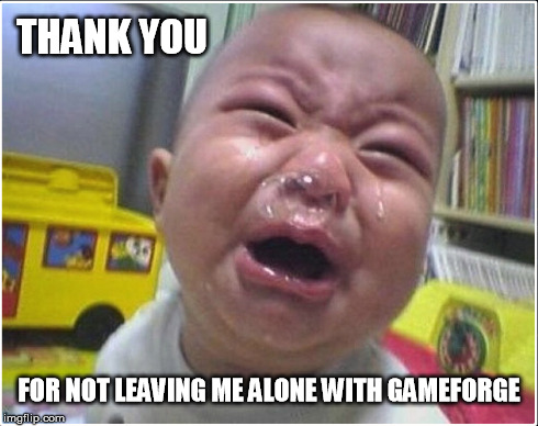 THANK YOU FOR NOT LEAVING ME ALONE WITH GAMEFORGE | made w/ Imgflip meme maker