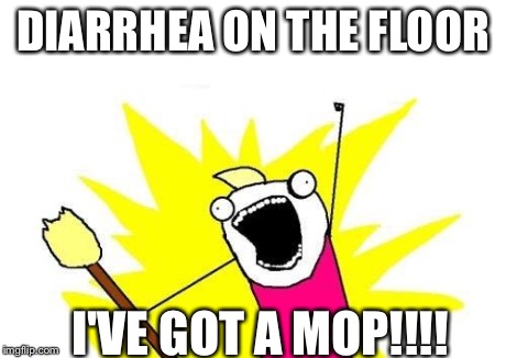 X All The Y Meme | DIARRHEA ON THE FLOOR I'VE GOT A MOP!!!! | image tagged in memes,x all the y | made w/ Imgflip meme maker